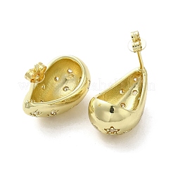 Brass with Cubic Zirconia Stud Earrings&nbsp;EJEW-G381-02G
