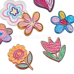7Pcs 7 Style Transparent Acrylic Pendants&nbsp;KY-YW0001-18