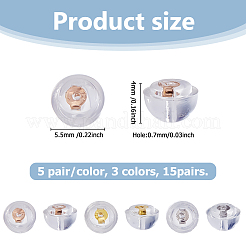 15 Pairs 3 Colors 925 Sterling Silver Earring Nuts&nbsp;FIND-HS0002-33