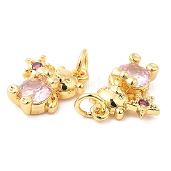 Brass with Cubic Zirconia Pendants&nbsp;KK-K343-03G