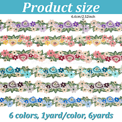 6 Yards 6 Colors Polyester Embroidery Lace Trim&nbsp;OCOR-NB0002-36