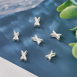 6Pcs 925 Sterling Silver Hollow Initial Beads&nbsp;STER-TA0001-53X