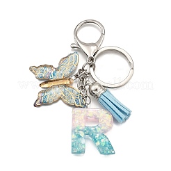 26Pcs Transparent Epoxy Resin & Transparent Acrylic & Faux Suede Tassel Keychain&nbsp;KEYC-JKC01202-18