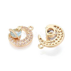 Brass Micro Pave Cubic Zirconia Pendants&nbsp;KK-T078-33G