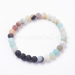 Frosted Natural Gemstone Stretch Bracelets&nbsp;BJEW-JB03361