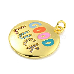 Real 18K Gold Plated Brass Micro Pave Cubic Zirconia Pendants&nbsp;KK-R159-38G