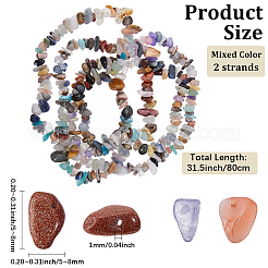2 Strands Natural & Synthetic Mixed Gemstone Chip Beads Strands&nbsp;G-PA0001-56