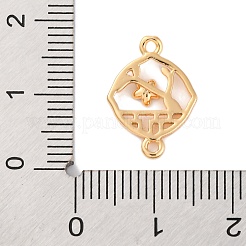 Brass Hollow Flower Rhombus Links Connector Charms&nbsp;KK-S403-08G