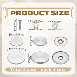 8 Boxs 2 Styles 304 Stainless Steel Hinged Screw Cover Sets&nbsp;CABI-LP0001-13A
