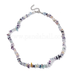 Natural Fluorite Chip Beaded Necklace&nbsp;NJEW-JN04615-11