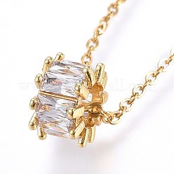 Brass Micro Pave Cubic Zirconia Pendant Necklaces&nbsp;NJEW-H486-18