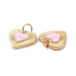 Heart Brass Enamel Pendants&nbsp;X-KK-G435-07G-02