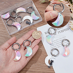 6Pcs 6 Style Moon Acrylic Pendant Shoe Charms&nbsp;HJEW-DR00002