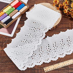 5Yards Cotton Embroidered Wavy Edge Flower Pattern Trimming&nbsp;DIY-UN0006-41