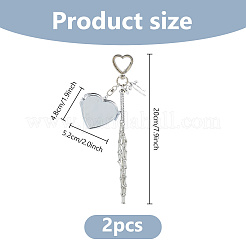 Mirror Alloy & Iron Pendant Decorations&nbsp;HJEW-WH0068-90A