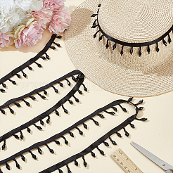 4M Polyester Lace Ribbon with Acrylic Beads Tassel&nbsp;OCOR-AR0001-81