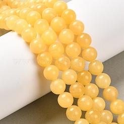 Natural Yellow Jade Bead Strands&nbsp;G-K121-01-12mm