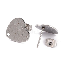 Non-Tarnish 304 Stainless Steel Stud Earring Findings&nbsp;EJEW-O104-10P