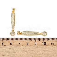Brass Micro Pave Cubic Zirconia Pendants&nbsp;KK-S526-21G-A