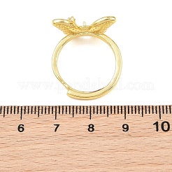 Brass Micro Pave Cubic Zirconia Adjustable Ring Components&nbsp;KK-CBAC351-04G
