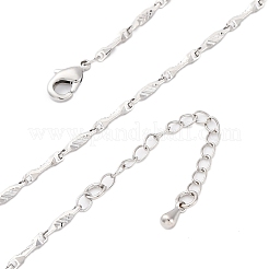 Brass Twisted Bar Link Chain Necklaces&nbsp;NJEW-D302-63P