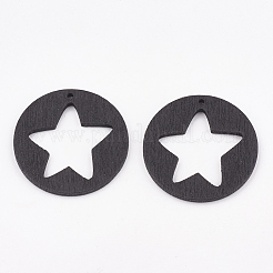 Pear Wood Pentacle Pendants&nbsp;WOOD-T010-08A