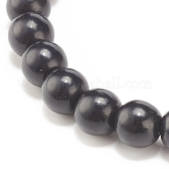 Natural White Jade & Synthetic Turquoise(Dyed) Stretch Bracelet with Cross&nbsp;BJEW-JB08295-01