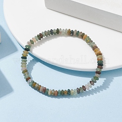 Natural Indian Agate Rondelle Beaded Stretch Bracelets&nbsp;BJEW-JB09980-01