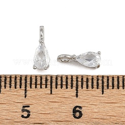 Brass Micro Pave Clear Cubic Zirconia Charms&nbsp;KK-A269-30P
