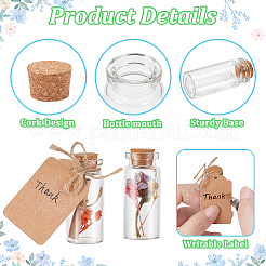 200Pcs Column Glass Corked Wishing Bottles&nbsp;CON-WA0001-21