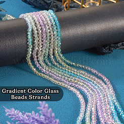 8 Strands 4 Colors Transparent Glass Beads Strands&nbsp;GLAA-TA0001-23