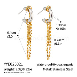304 Stainless Steel Tassel Stud Earrings for Women&nbsp;BJ7288