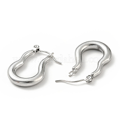 Non-Tarnish 304 Stainless Steel Twist Oval Hoop Earrings for Women&nbsp;EJEW-G293-07P