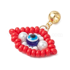 Handmade Glass Seeds European Dangle Charms&nbsp;PALLOY-MZ00349-05