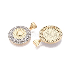 Brass Micro Pave Clear Cubic Zirconia Pendants&nbsp;KK-N287-44GP-05