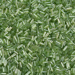 Transparent Colours Luster Glass Bugle Beads&nbsp;SEED-N005-001-A01
