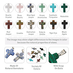 24Pcs 12 Styles Natural & Synthetic Mixed Gemstone Pendants&nbsp;G-TA0001-38