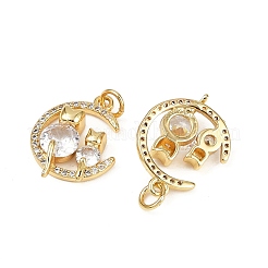 Brass Micro Pave Cubic Zirconia Pendants&nbsp;KK-S526-25G