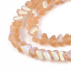 Frosted Transparent Glass Beads Strands&nbsp;GLAA-N054-4mm-04