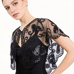 Polyester with Plastic Sequin Shawls&nbsp;AJEW-BM0001-60B