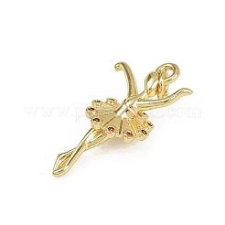 Brass Micro Pave Cubic Zirconia Pendants&nbsp;KK-D409-42G-A