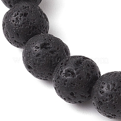 8.5mm Round Natural Lava Rock Beaded Stretch Bracelets&nbsp;BJEW-JB10517