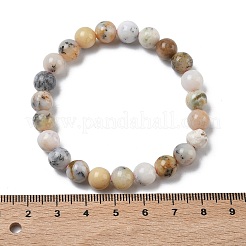Natural Green Opal Round Beads Stretch Bracelets for Women&nbsp;BJEW-Z158-03L-03