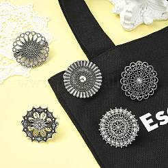 5pcs 5 Styles Flower Zinc Alloy Scarf Clips for Scarves&nbsp;JEWB-CJ0003-41