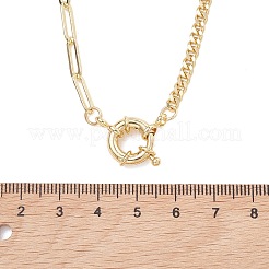 Brass Paperclip & Curb Chain Necklaces for Women&nbsp;NJEW-JN06032