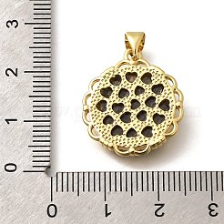 Brass with Natural Shell Carved Pendants&nbsp;KK-Z091-01G-01