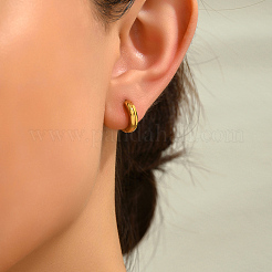 Fashionable Simple 201 Stainless Steel Round Hoop Earrings&nbsp;BX6827