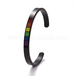 Rainbow Pride Cuff Bangle&nbsp;BJEW-F419-15EB
