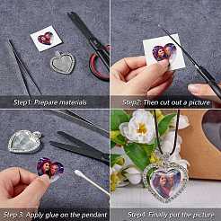 DIY Heart & Flat Round Necklace Making Kit&nbsp;DIY-SZ0007-31