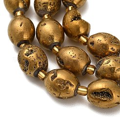 Electroplated Natural Druzy Geode Crystal Beads Strands&nbsp;G-F833-O01-01